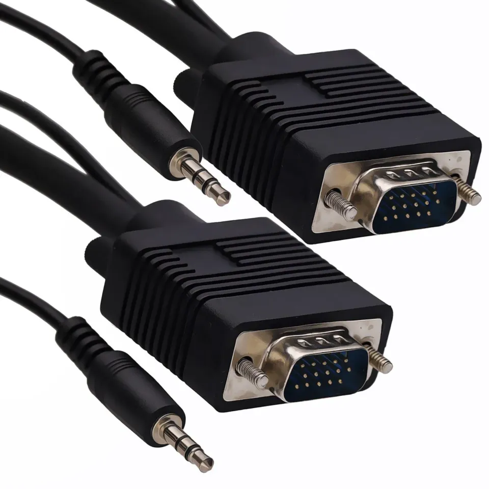Kenable VGA Kabel mit Audio 3,5mm Klinke 3m schwarz