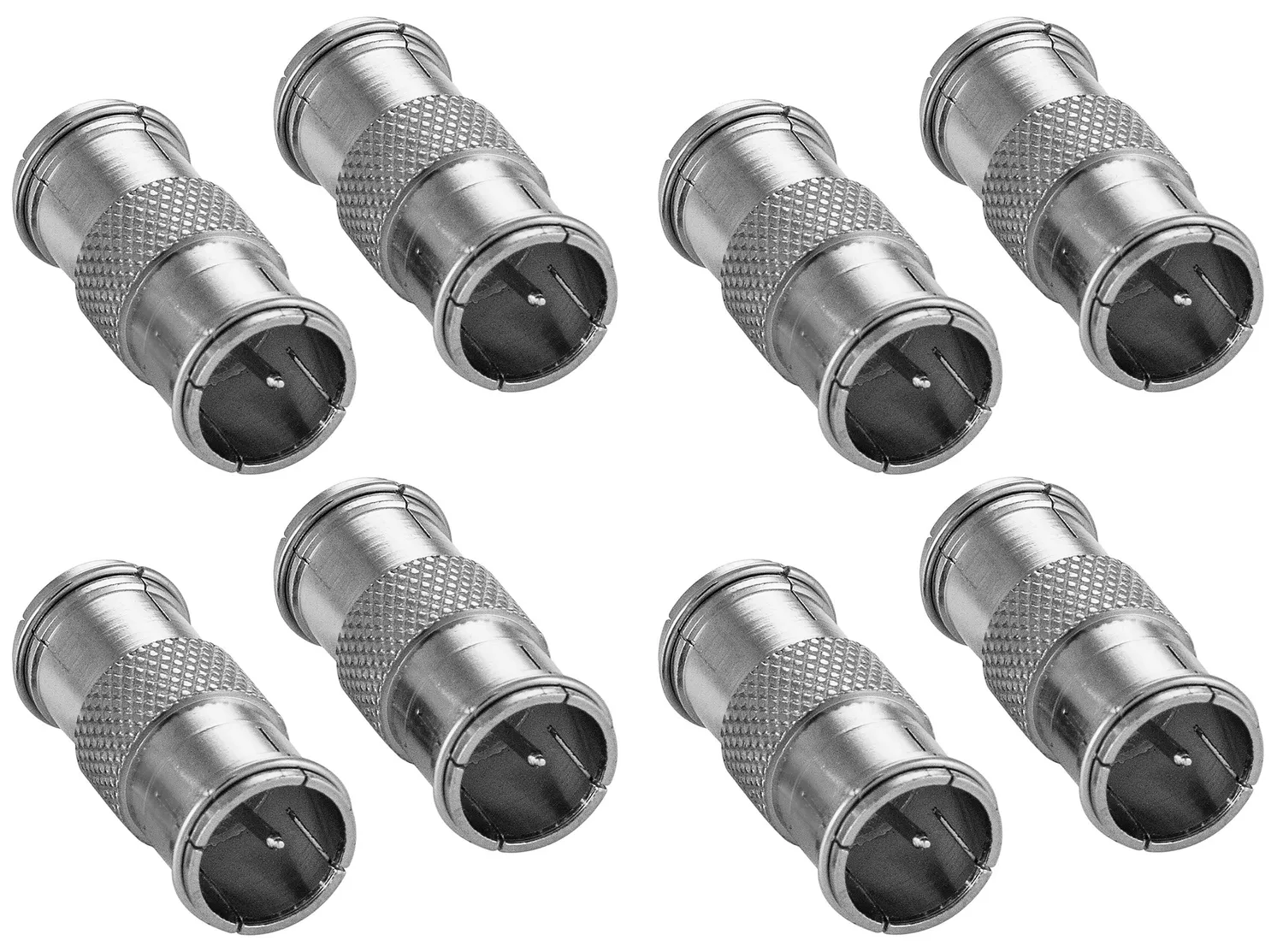 Poppstar F-Quickstecker Kupplung SAT Adapter 2x silbern