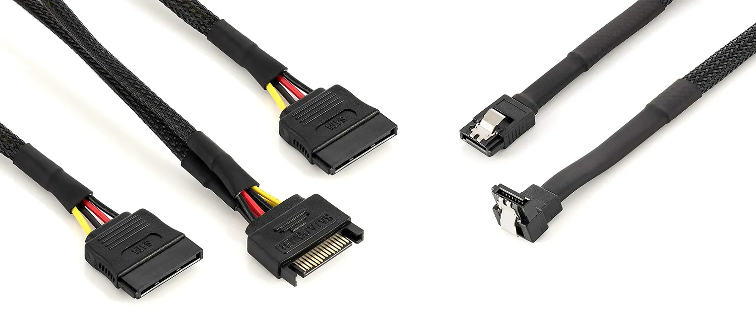 Poppstar SATA 3 Datenkabel Set 2x 60cm mit Y-Stromadapter
