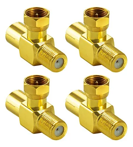 Poppstar Sat Adapter T-Stück Verteiler 4x vergoldet