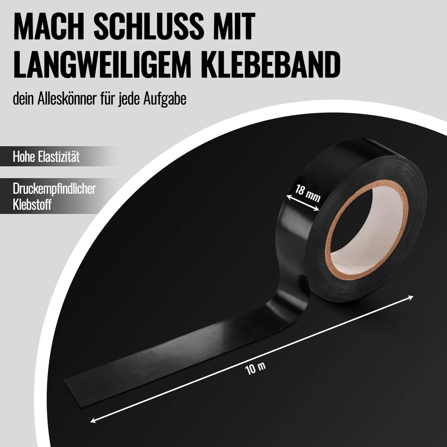 Poppstar Isolierband PVC 10m 18mm 10er mehrfarbig 600V