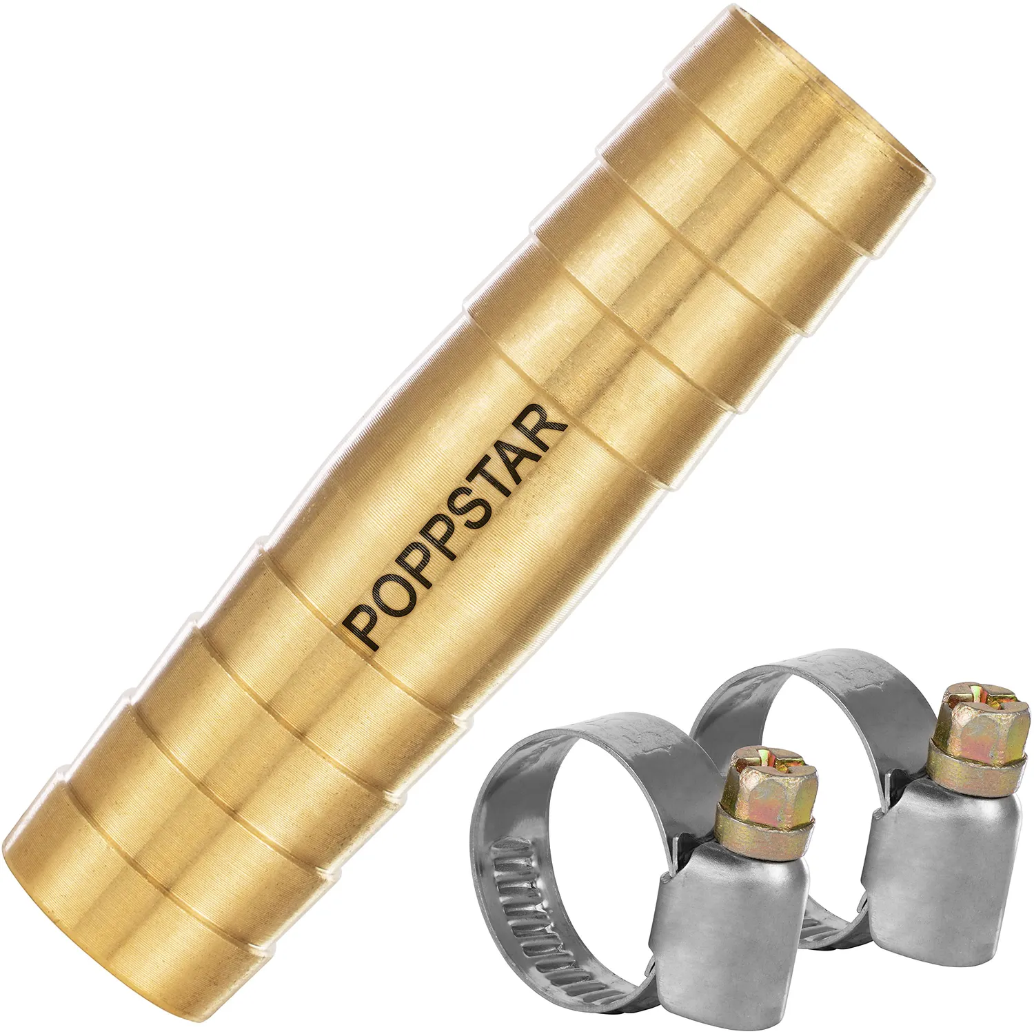 Poppstar Schlauchverbinder Messing 3/4 Zoll 2er-Set