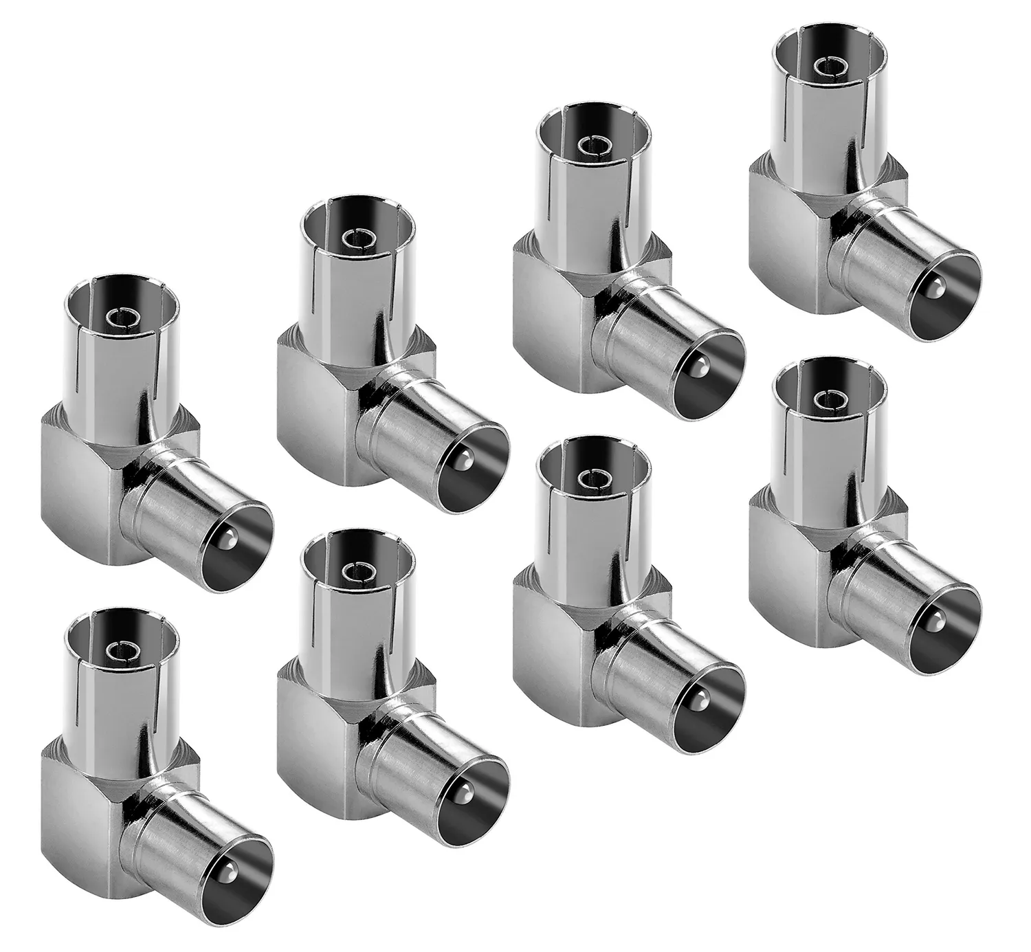 Poppstar Antennen Winkeladapter 90° 2er-Pack IEC TV