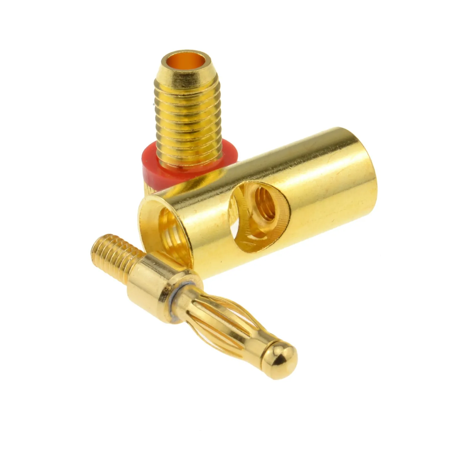 Kenable Bananenstecker 4mm vergoldet rot-schwarz Lautsprecher