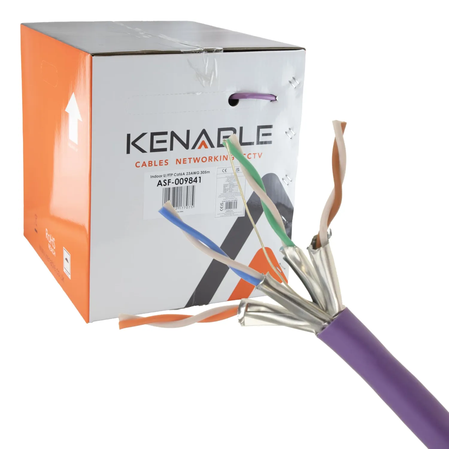 Kenable Cat6A S/FTP Netzwerkkabel 100m lila 10 Gbit