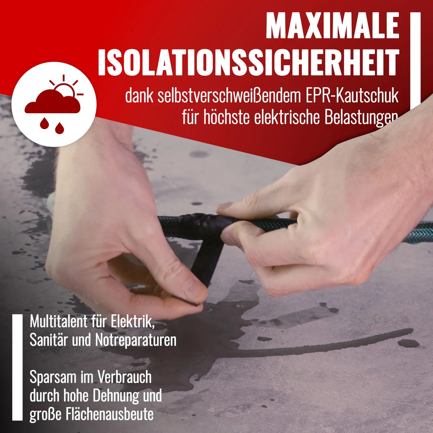 Poppstar Isolierband selbstverschweißend 5m schwarz