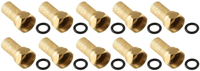 Poppstar F-Stecker 7,2 mm vergoldet 10er Set