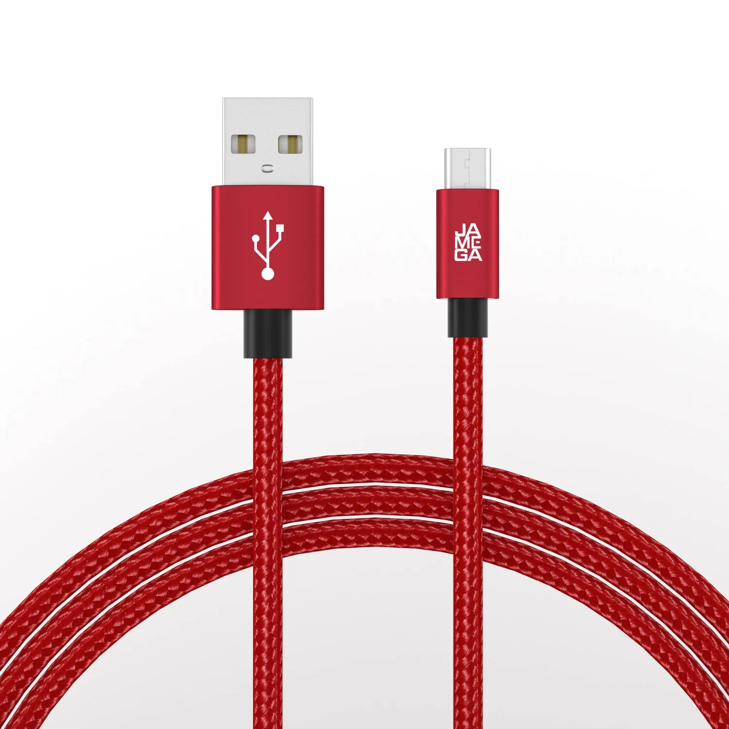JAMEGA Premium Micro USB Kabel 0,5-3 m 4er Set rot