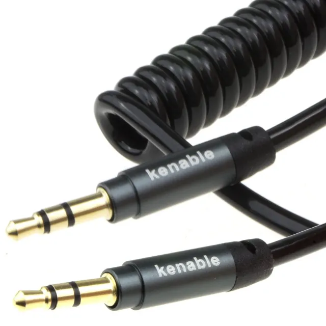 Kenable Pro Spiralkabel 1m schwarz 3,5mm 22AWG