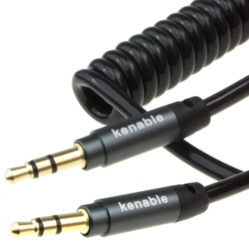 Kenable Pro Spiralkabel 1m schwarz 3,5mm 22AWG