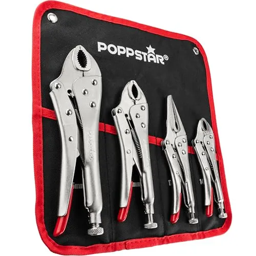 Poppstar Gripzangenset 4-teilig 225/182/140/170 mm