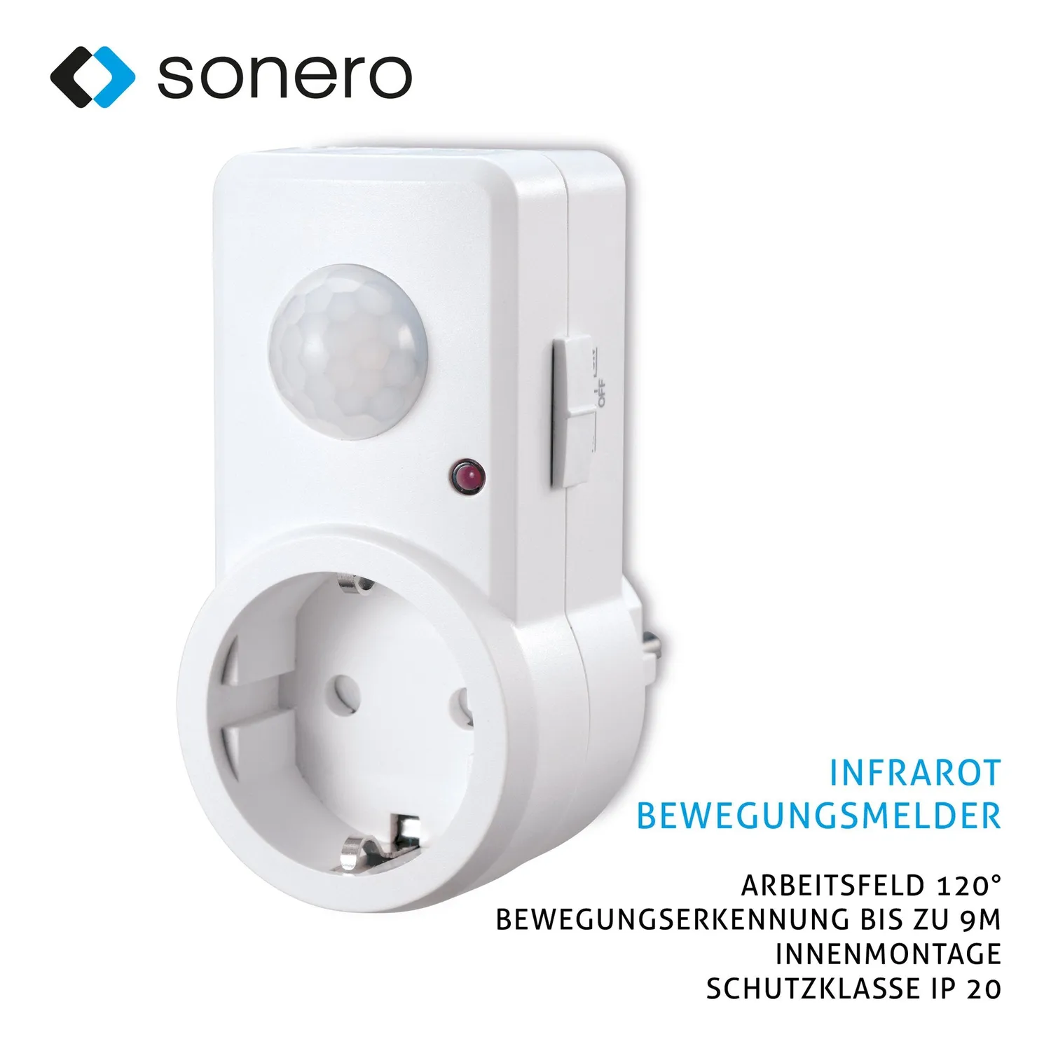 Sonero IMS060 Bewegungsmelder Zwischenstecker weiß IP20