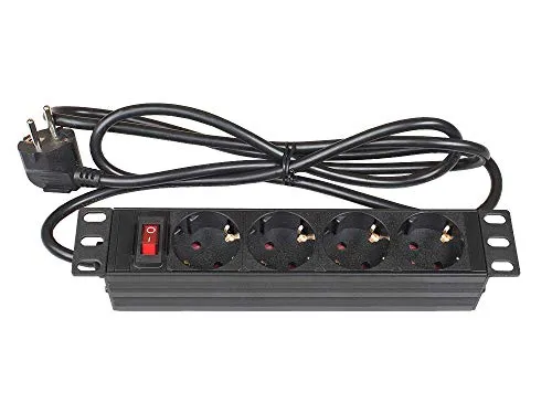 Good Connections 10 Zoll PDU Steckdosenleiste 4-fach Schwarz