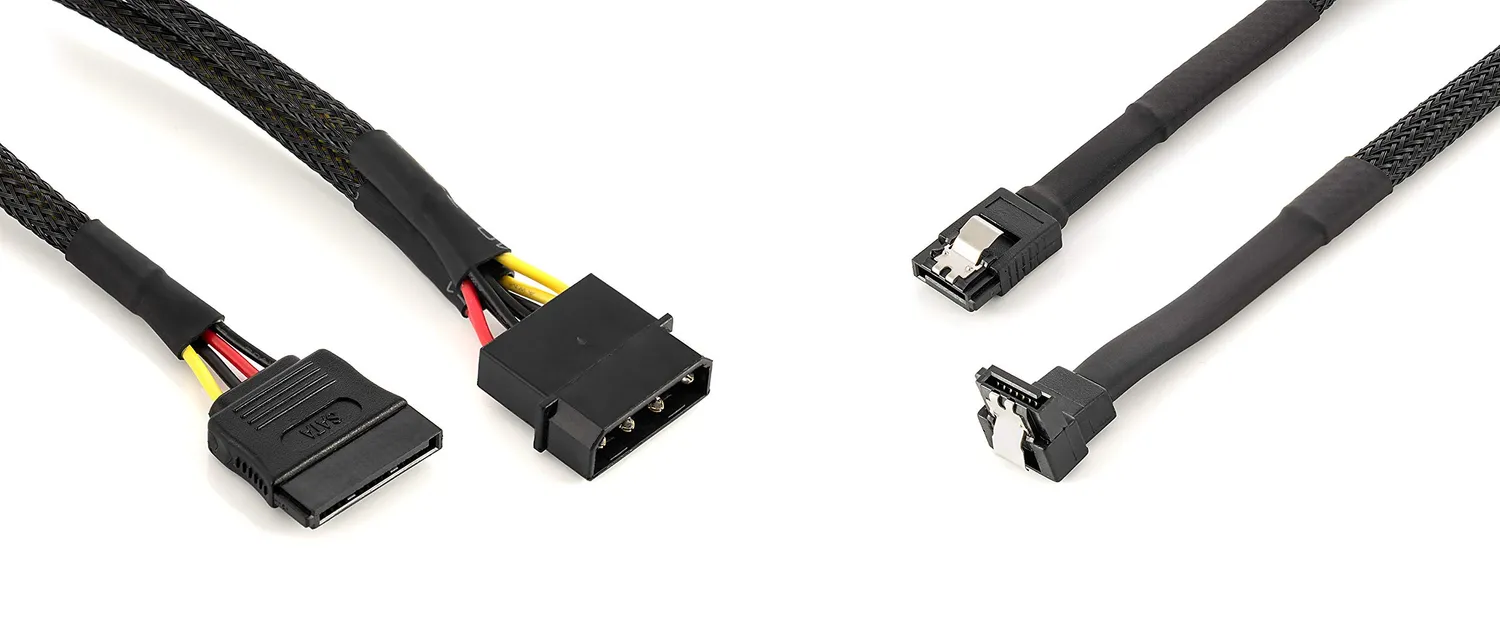Poppstar SATA III Kabelset 60cm + Molex 30cm schwarz