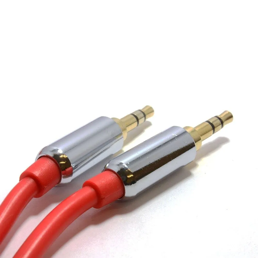 Kenable Pro AUX Kabel 3,5mm Stecker-Stecker 3m rot Kupfer