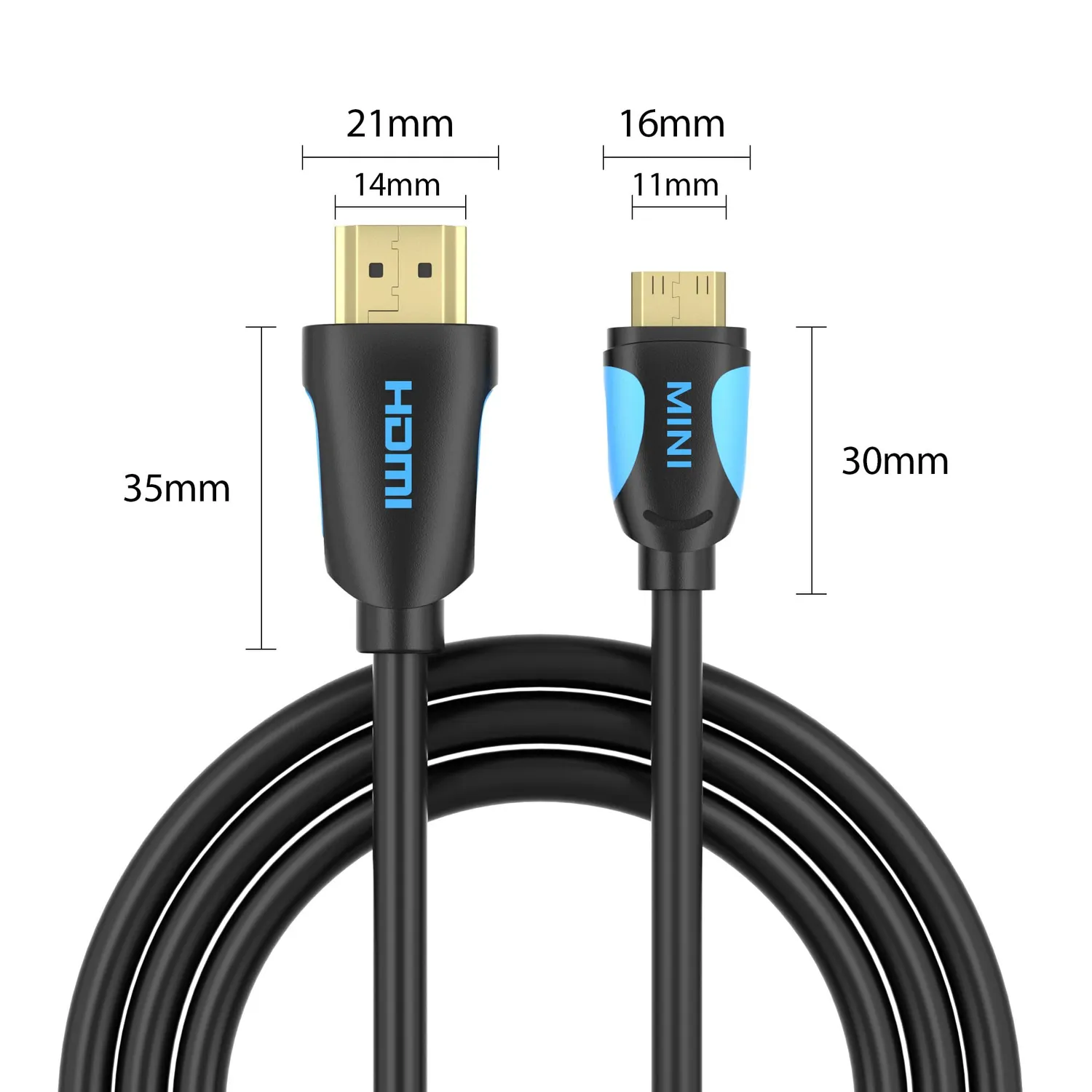 JAMEGA Mini-HDMI Kabel Typ C-A 5m 4K