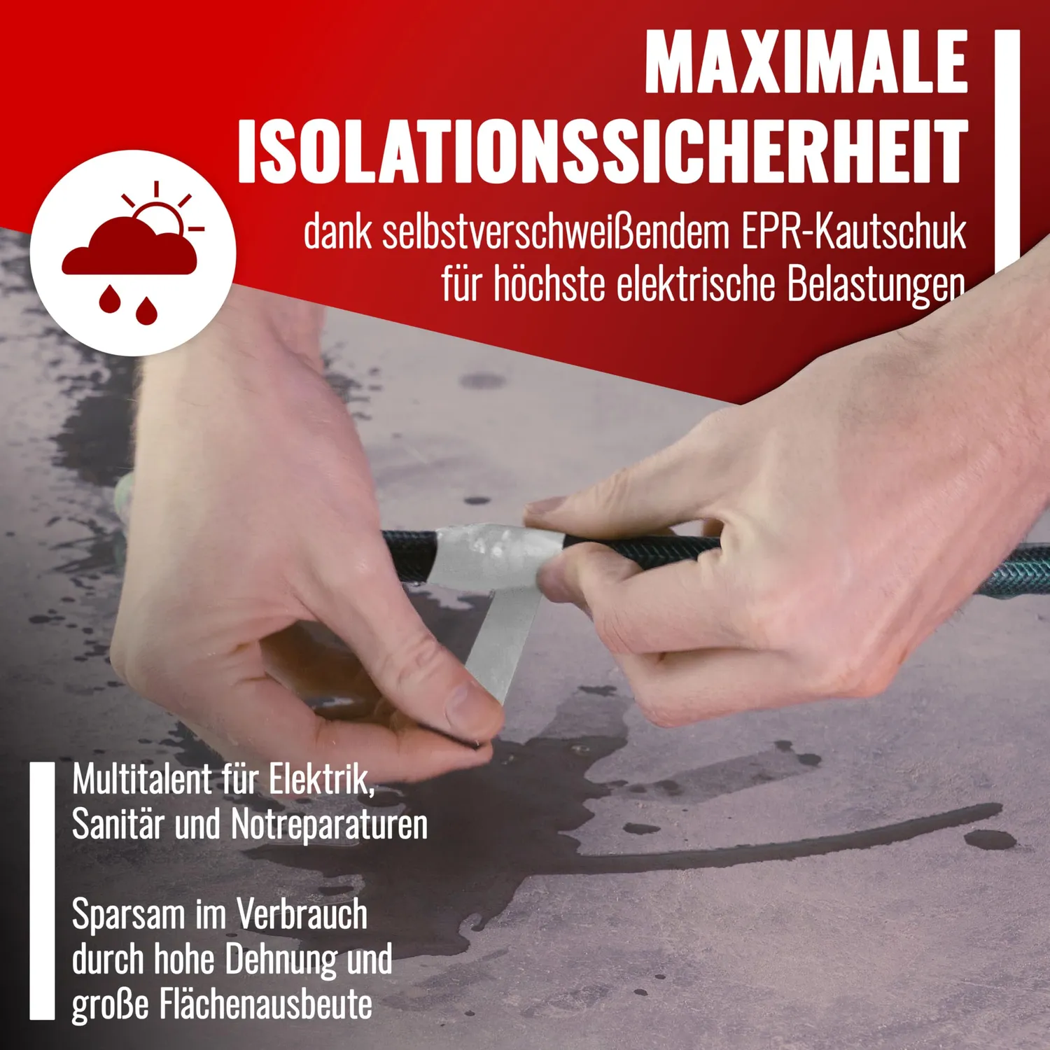 Poppstar Isolierband selbstverschweißend 10 m weiß