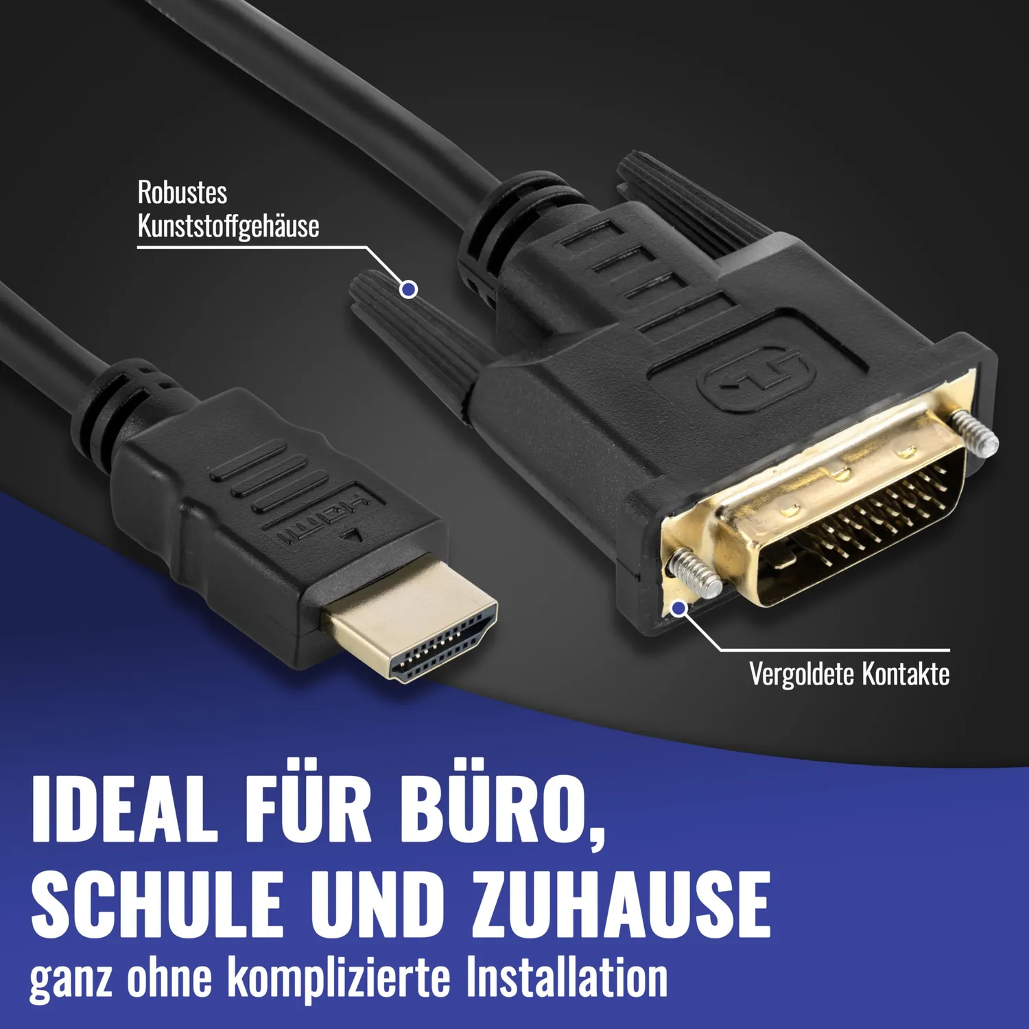 Poppstar HDMI-DVI Adapter DVI-Buchse 12 cm