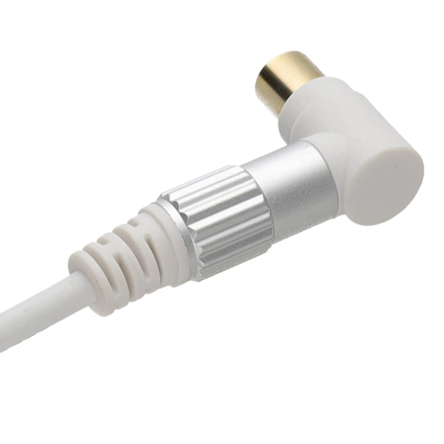 Kenable RF Antennenkabel 90° gewinkelt 1m weiß Gold