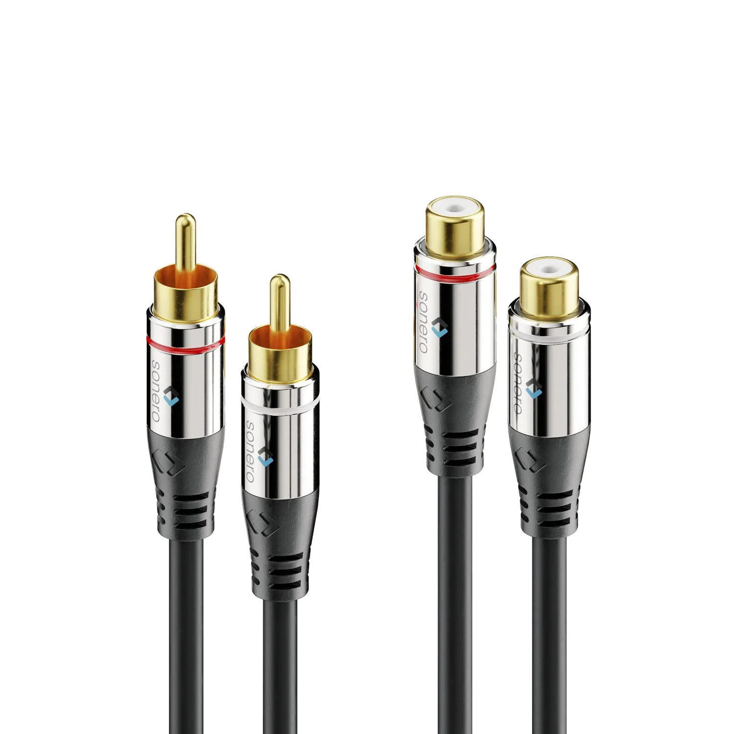 Sonero S-AC710-010 Cinch Verlängerung 1m schwarz Stereo