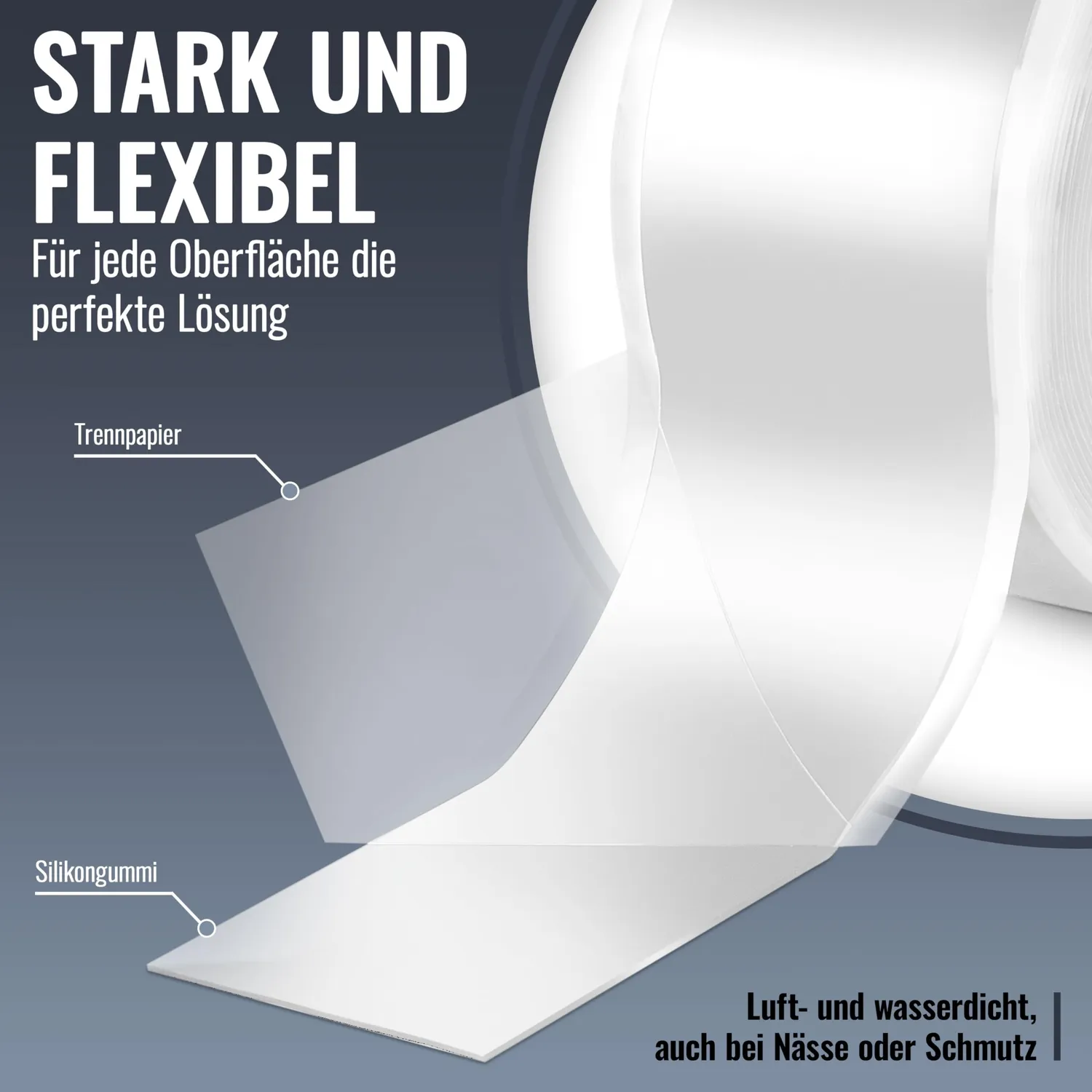 Poppstar Silikonband 3m x 25mm Dichtungsband weiß 1 Rolle