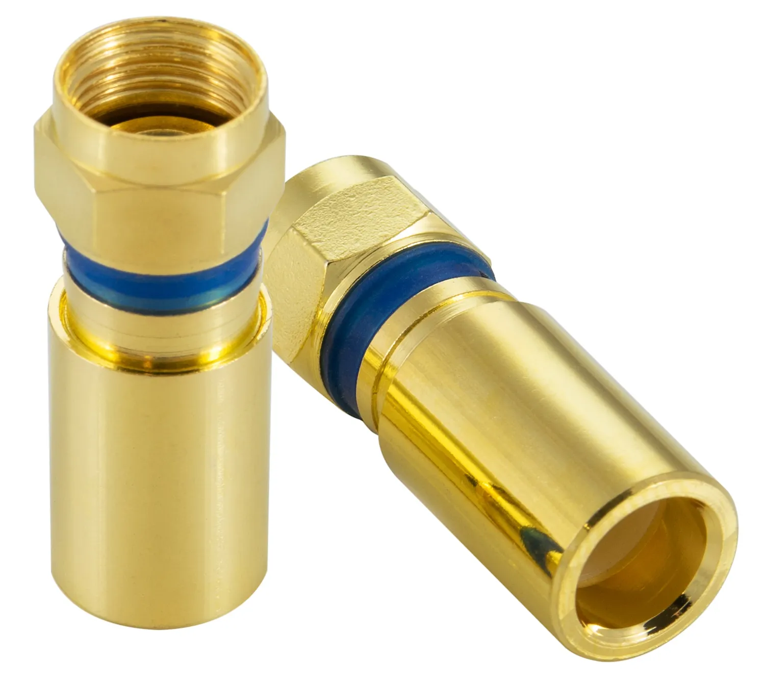 Poppstar F-Quick Stecker vergoldet 10x für Koax 7,5mm
