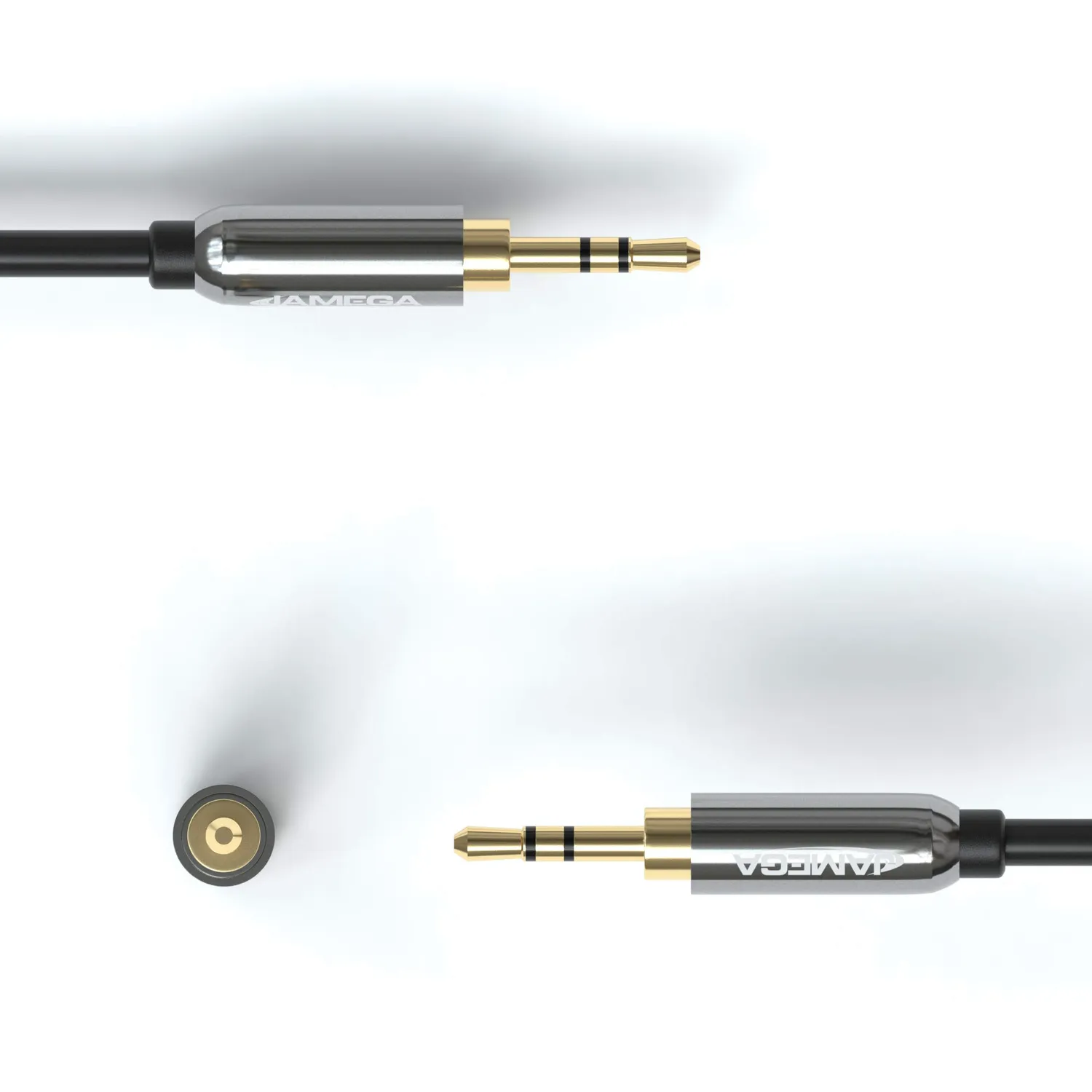 JAMEGA 3,5mm auf Cinch Adapter vergoldet Metall AUX-RCA