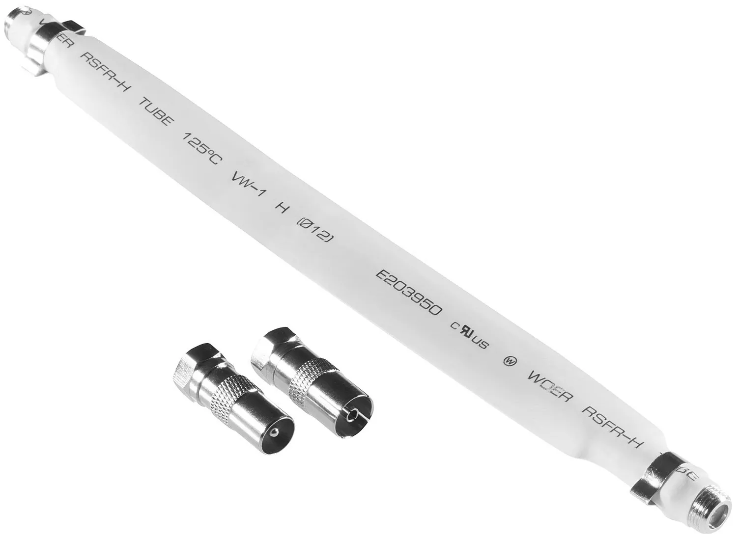 Poppstar SAT Fensterdurchführung 31,5cm 2er-Pack weiß flach