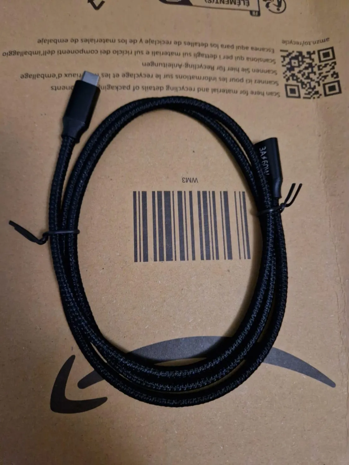 JAMEGA USB C Verlängerungskabel 1m schwarz 4K
