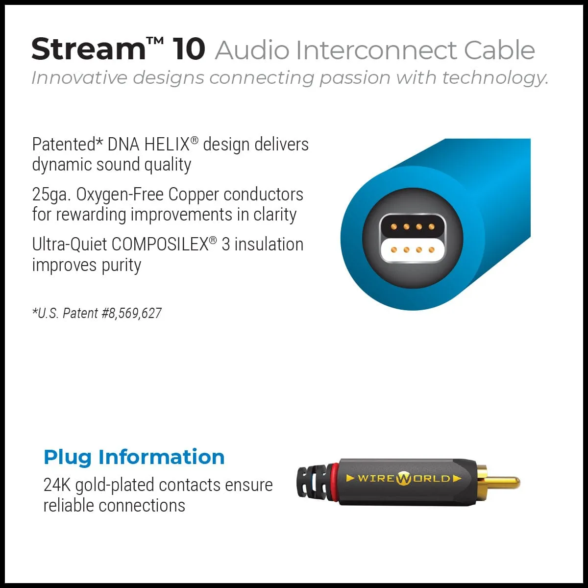 WireWorld Stream 10 Audiokabel 1,0m Paar Cinch