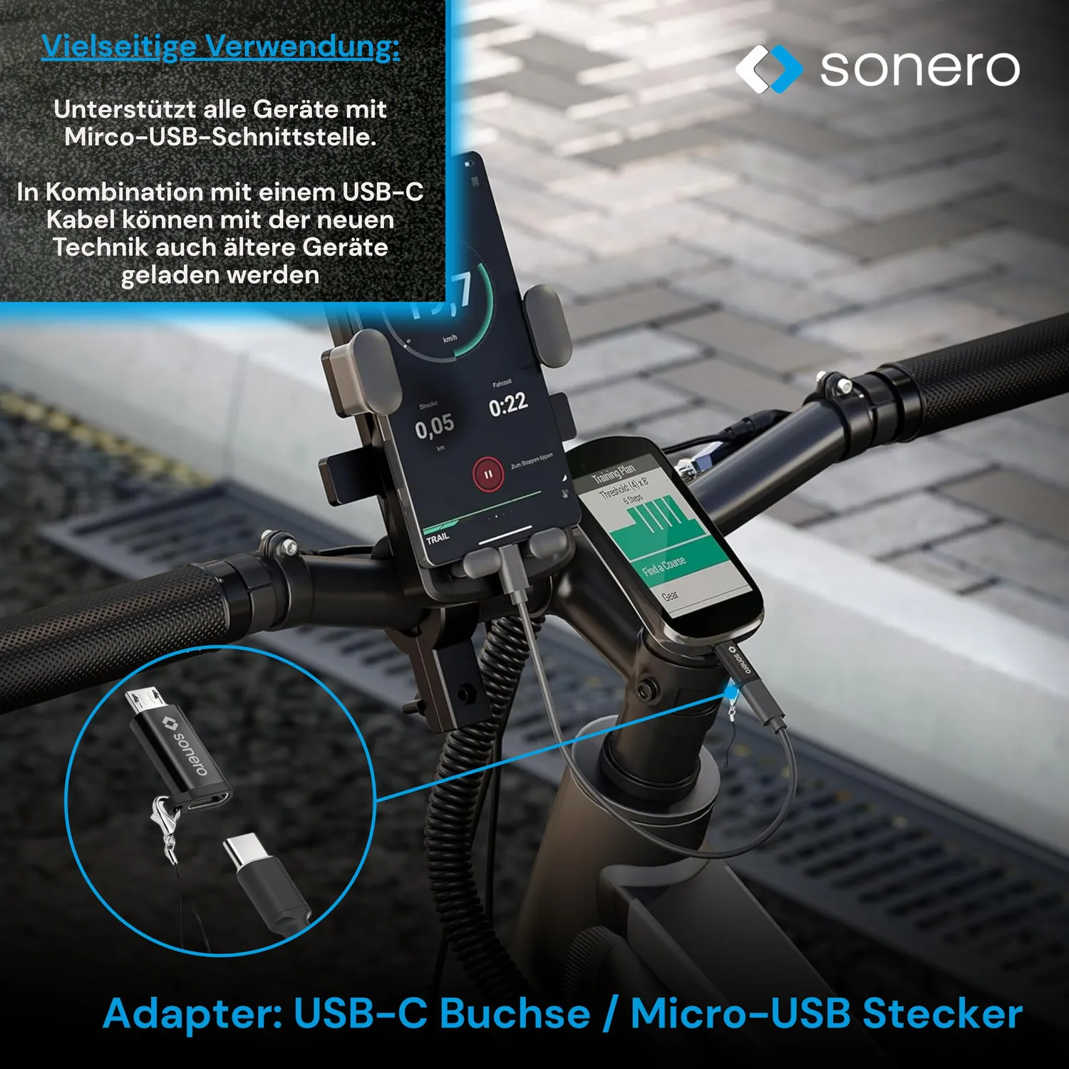 Sonero X-UA121 USB-C Adapter Micro-USB OTG schwarz
