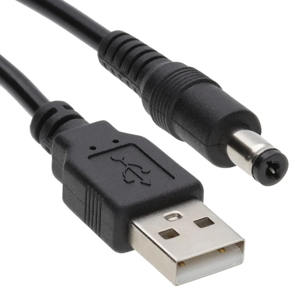 Kenable USB auf DC 5,5x2,1mm Stromkabel 0,5m Schwarz 5V 2A