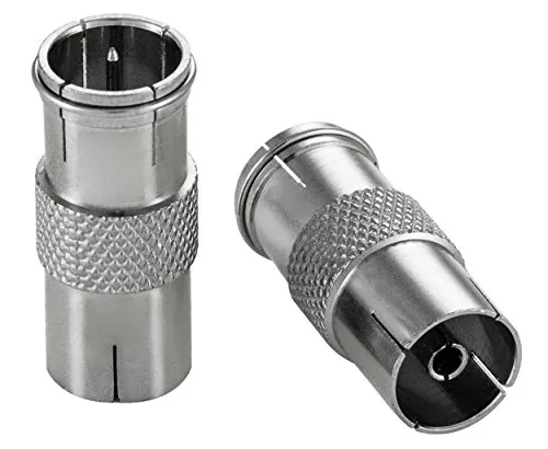 Poppstar SAT Adapter F-Quick auf IEC-Buchse 2x silber