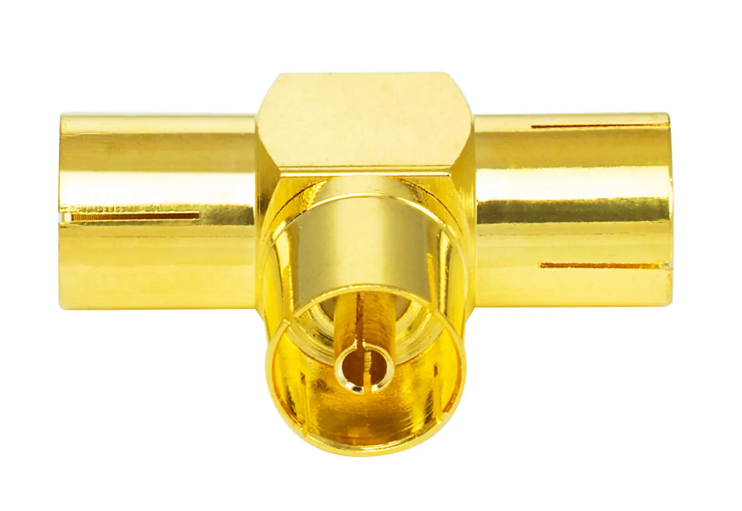 Poppstar Sat TV Coax Adapter T-Stück 4x vergoldet