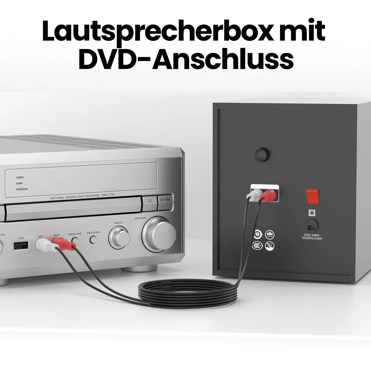 JAMEGA Cinch Audiokabel 0,5 m Stereo 2x Cinch