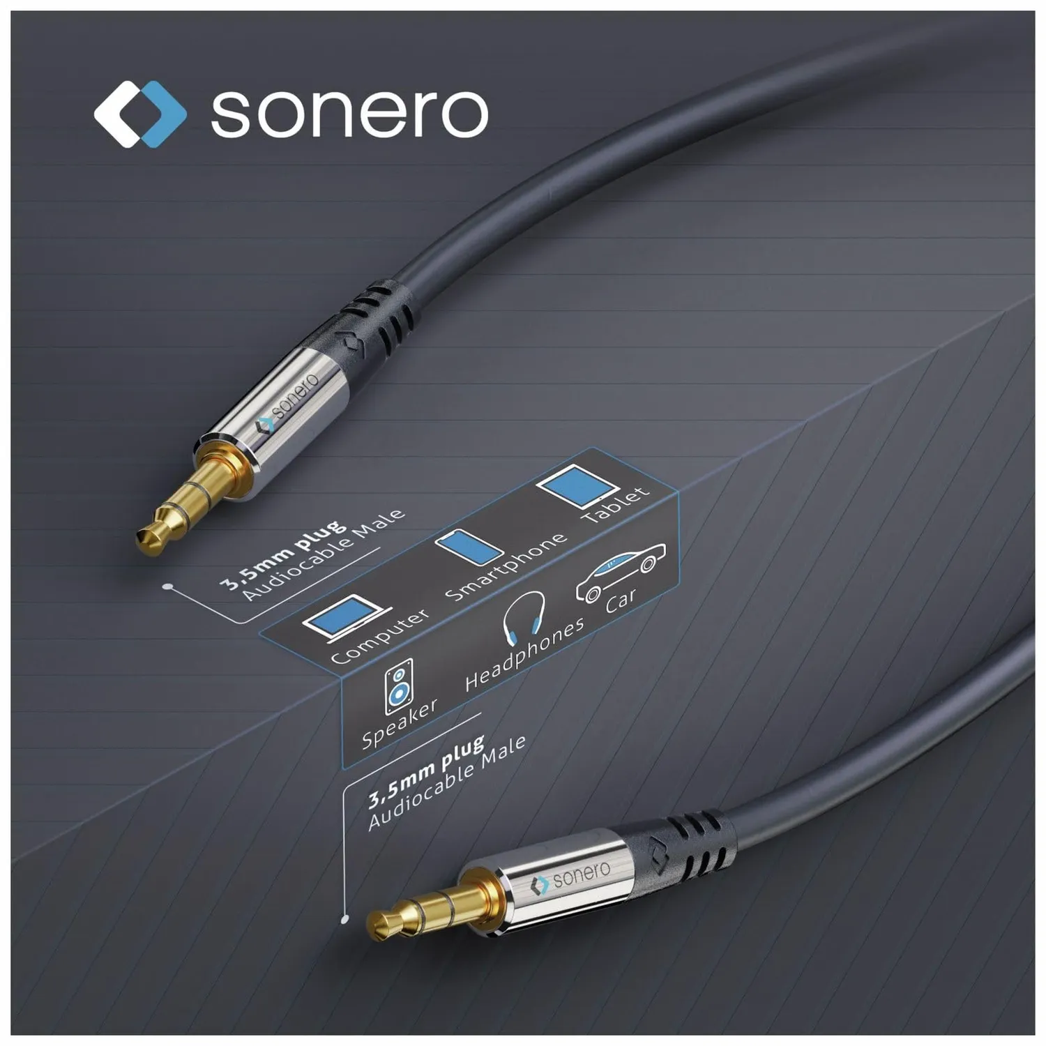 Sonero Premium S-AC500-015 Klinkenkabel 1,5m schwarz Stereo
