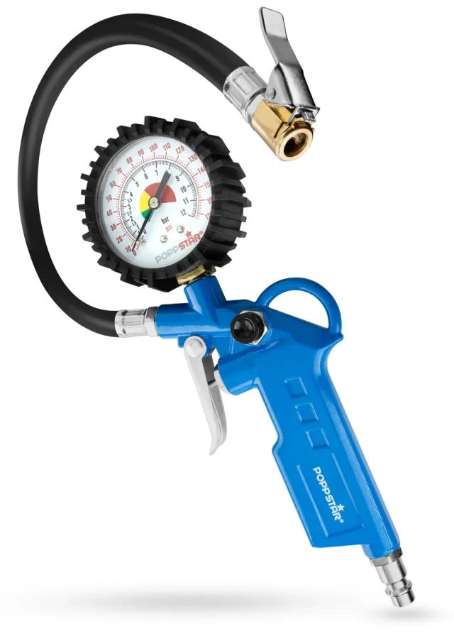 Poppstar Reifenfüller Manometer 0-12 bar 40 cm