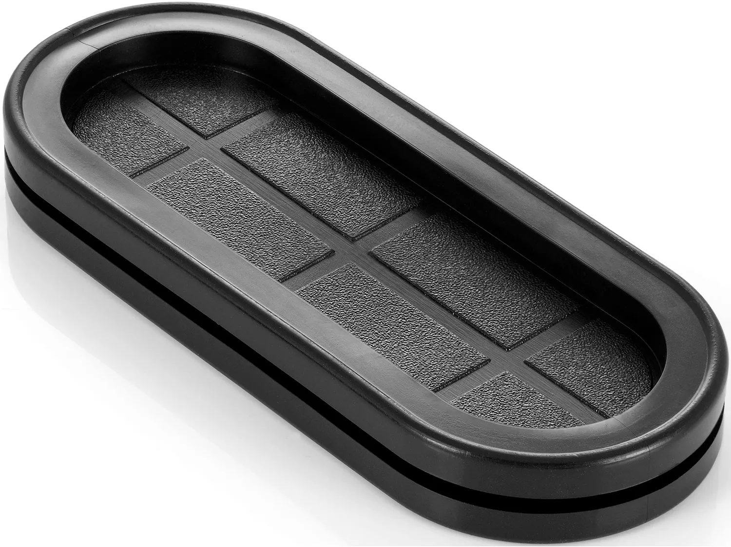 Poppstar Kabeltüllen oval 10 Stück schwarz Gummi