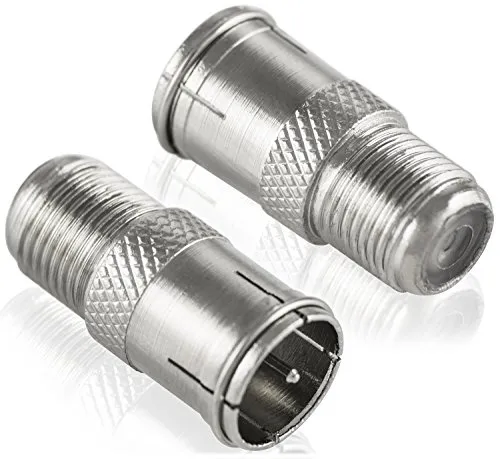 Poppstar F-Quickstecker SAT Kupplung 2 Stück silbern