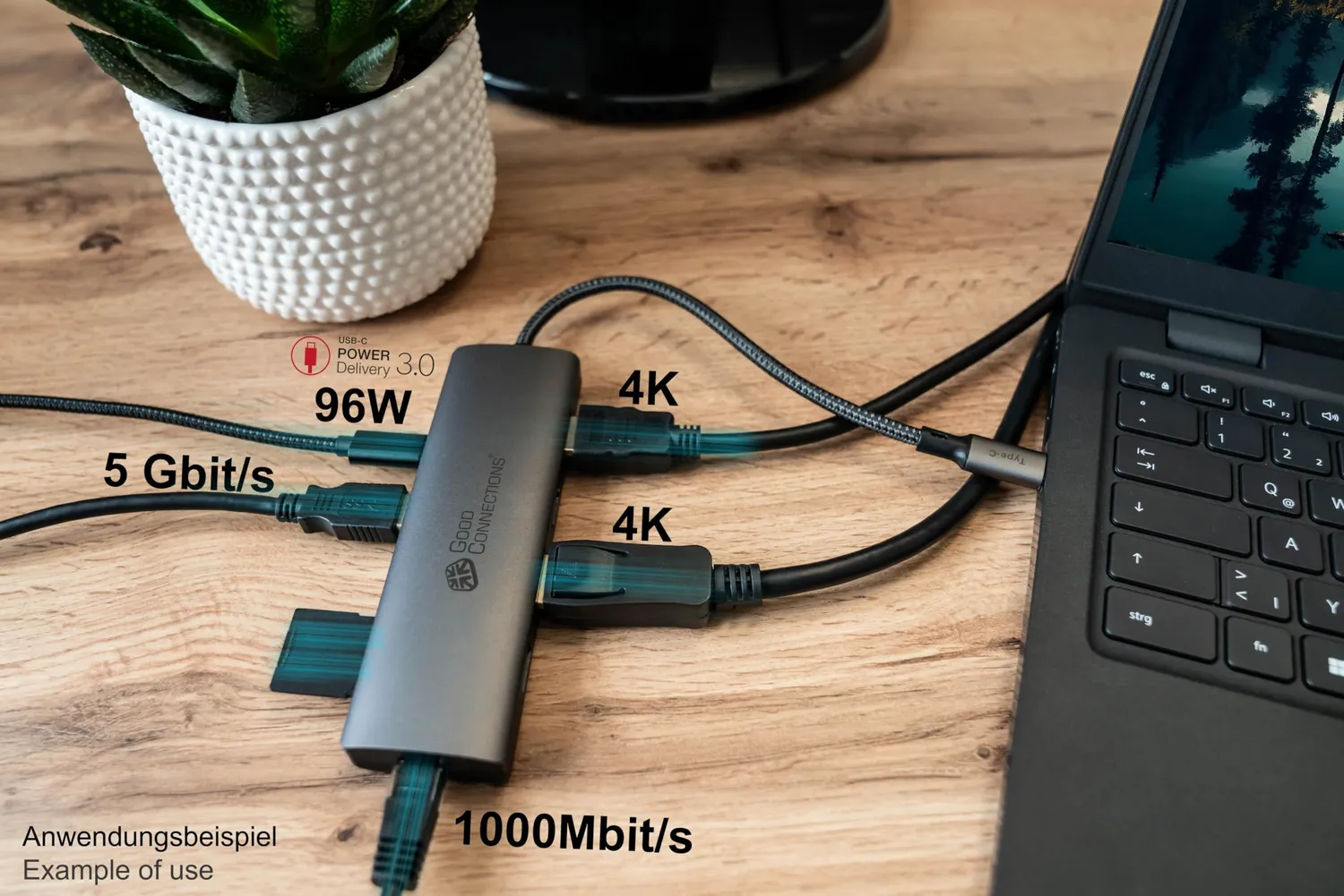 Good Connections USB-C Hub 10-Port 96W anthrazit