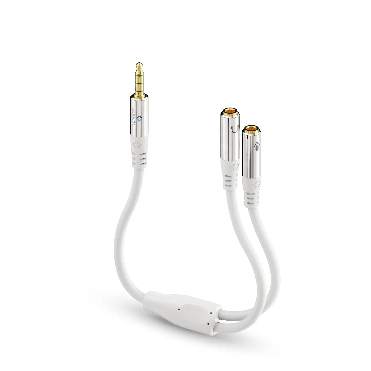 Sonero S-ACA012 Headset-Adapter Y-Kabel 0,25 m weiß