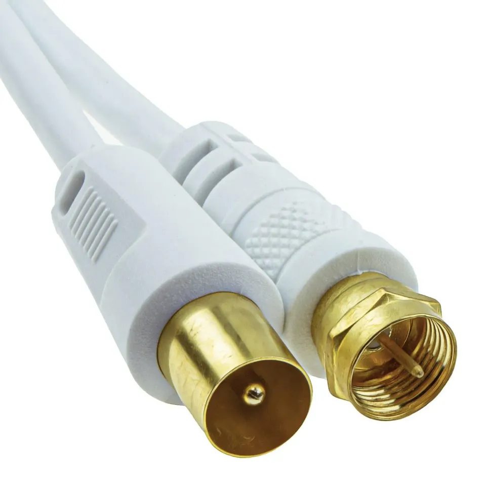 Kenable F auf RF Koaxialkabel 10m weiß 75 Ohm