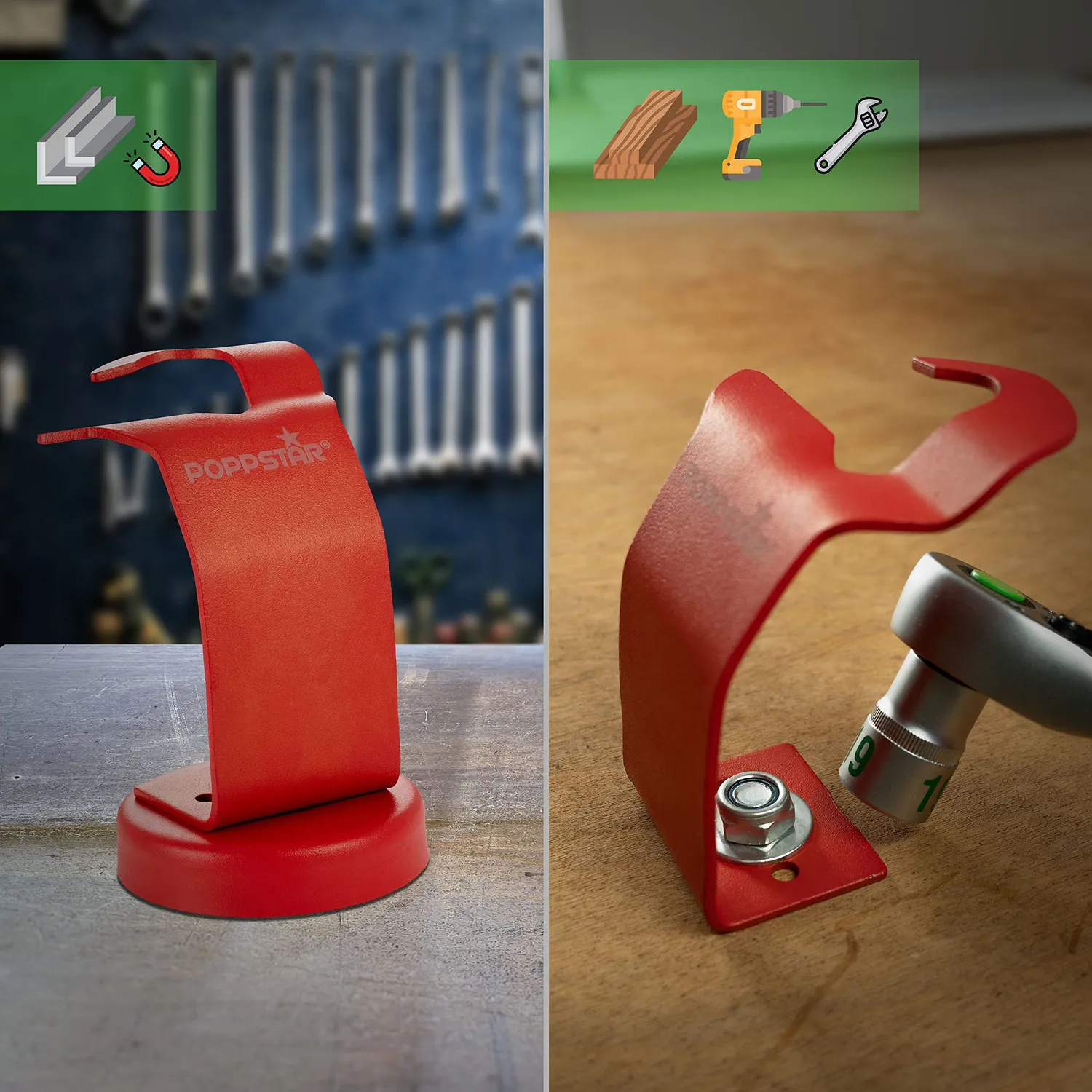 Poppstar MIG MAG Brennerhalter Magnetfuß rot 30 kg