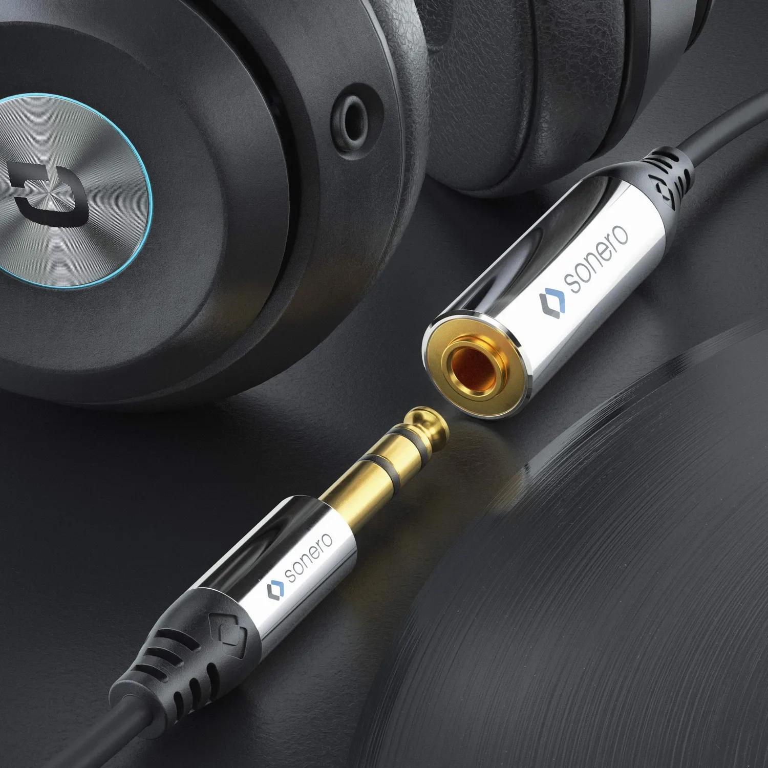 Sonero Premium S-ACA005 Kopfhörer Adapter 0,2m schwarz Stereo