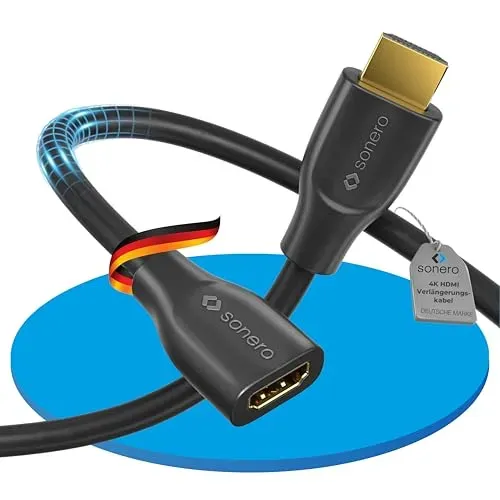 Sonero HDMI Verlängerungskabel 3m 4K Stecker Buchse