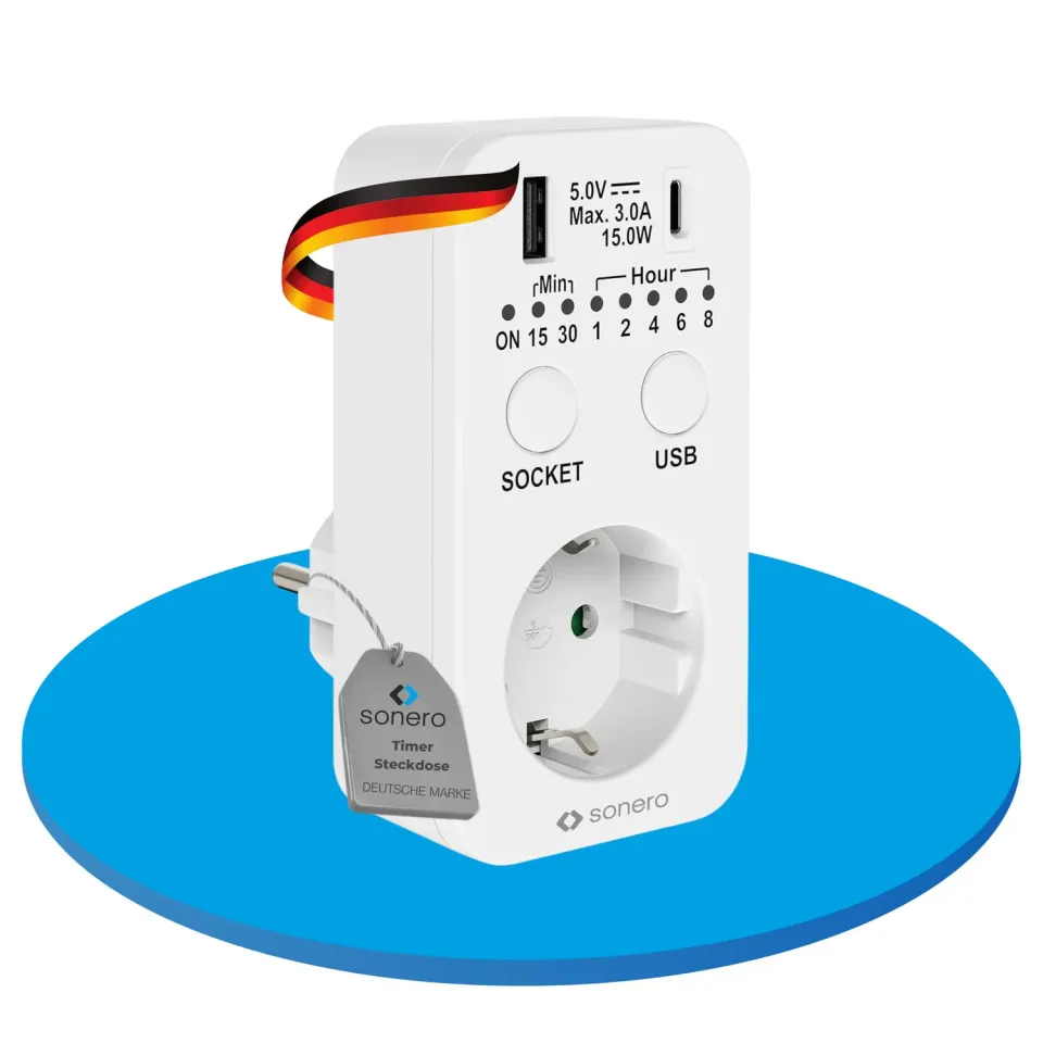 Sonero X-CDT-USB Timer Steckdose USB-C weiß Countdown