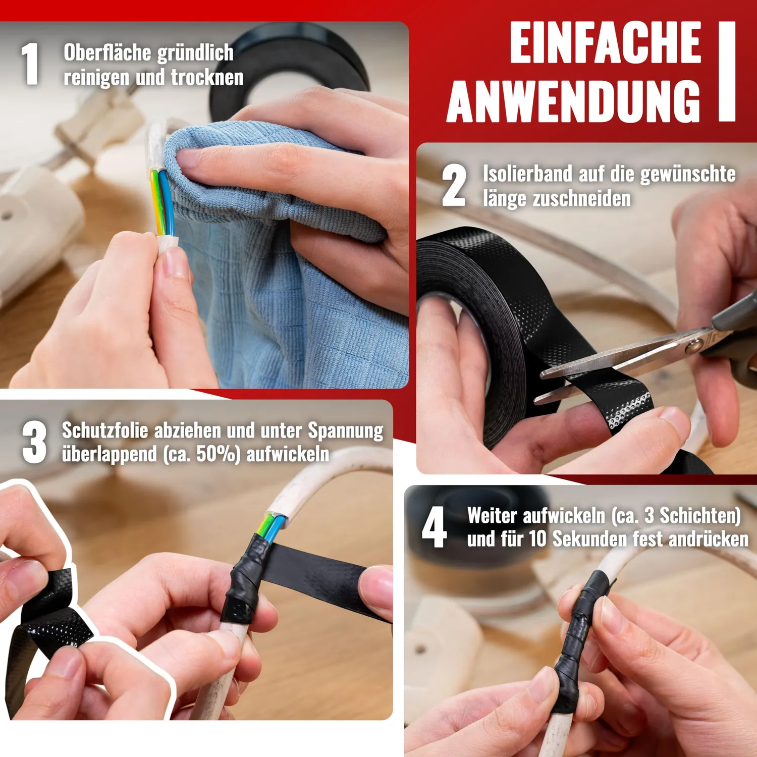 Poppstar Isolierband selbstverschweißend 5m schwarz