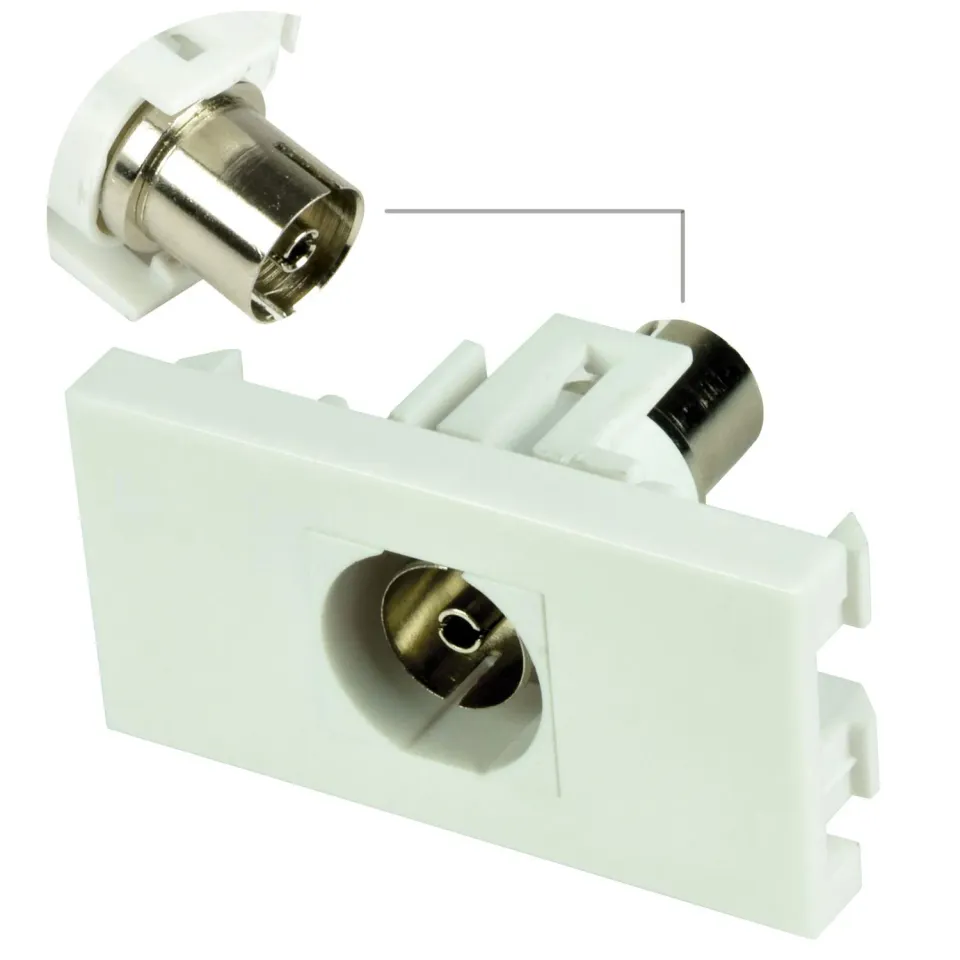 Kenable RF TV Antennenmodul Keystone weiß koaxial