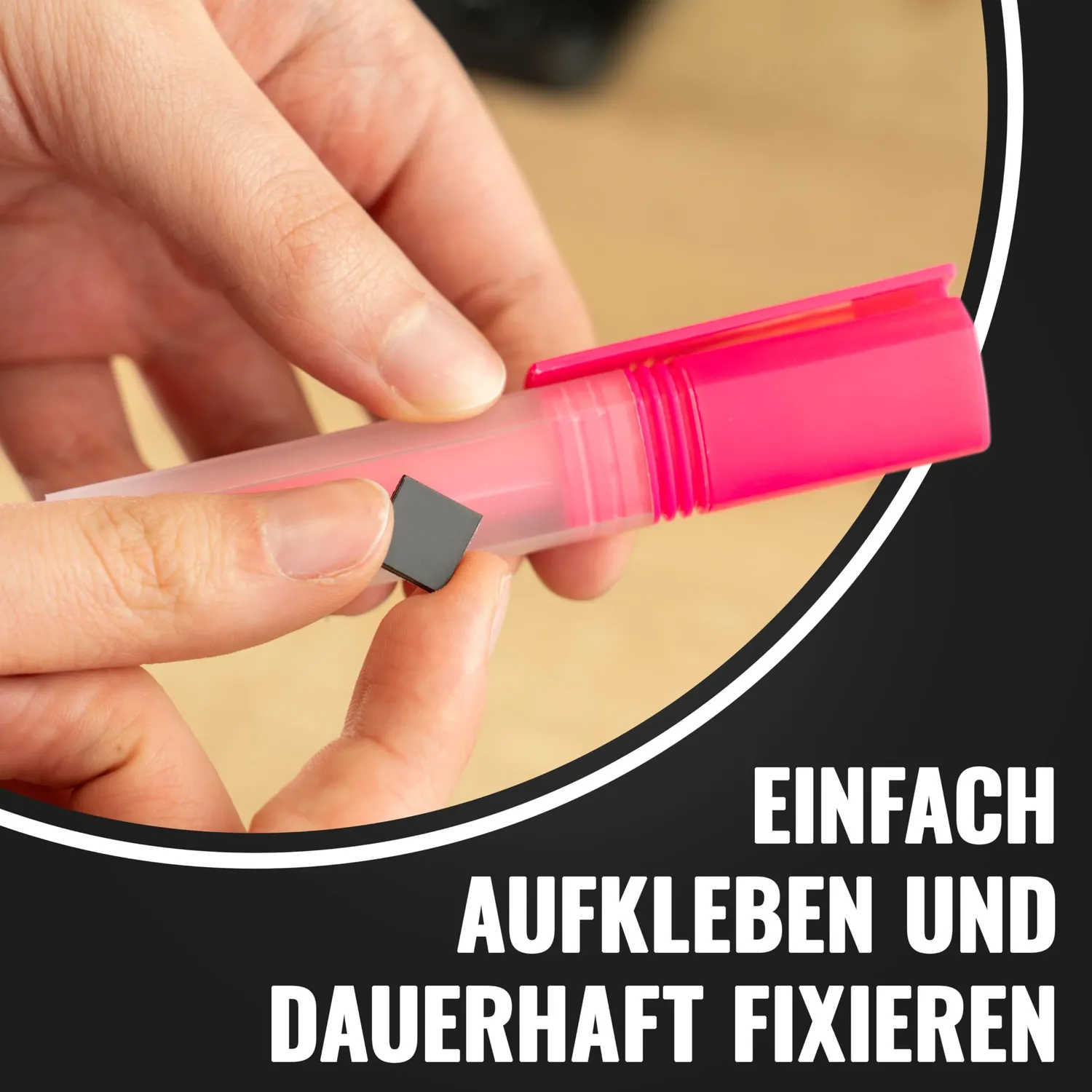 Poppstar Klebemagnete selbstklebend 1x1 cm 350 Stück schwarz
