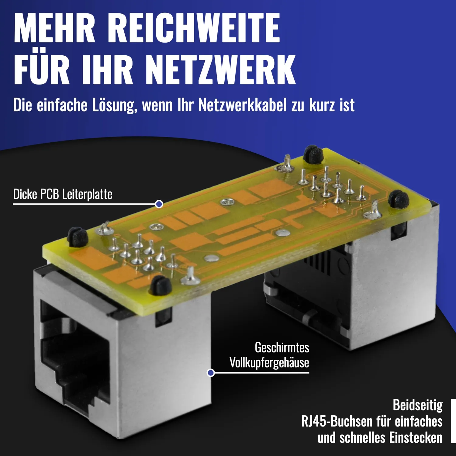 Poppstar RJ45 Kupplung Cat6 geschirmt 2 Stück